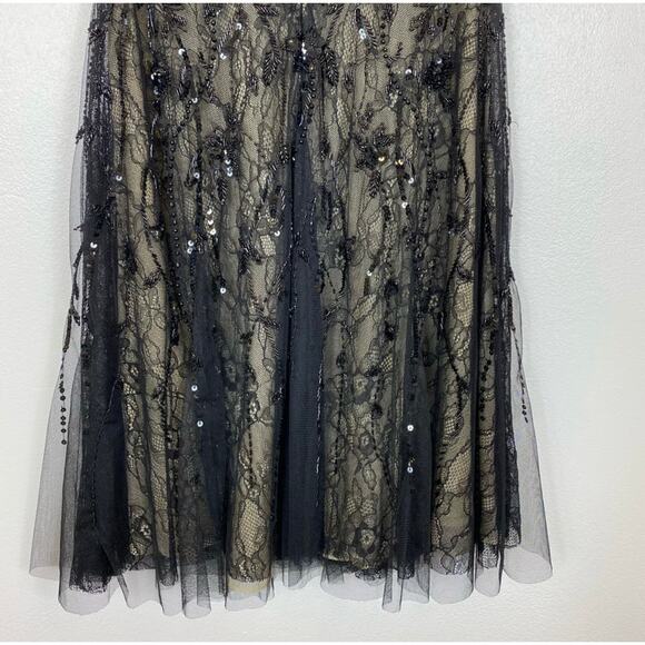Basix Black Label Sequin Beaded Lace Dress Size 6 - Picture 11 of 13